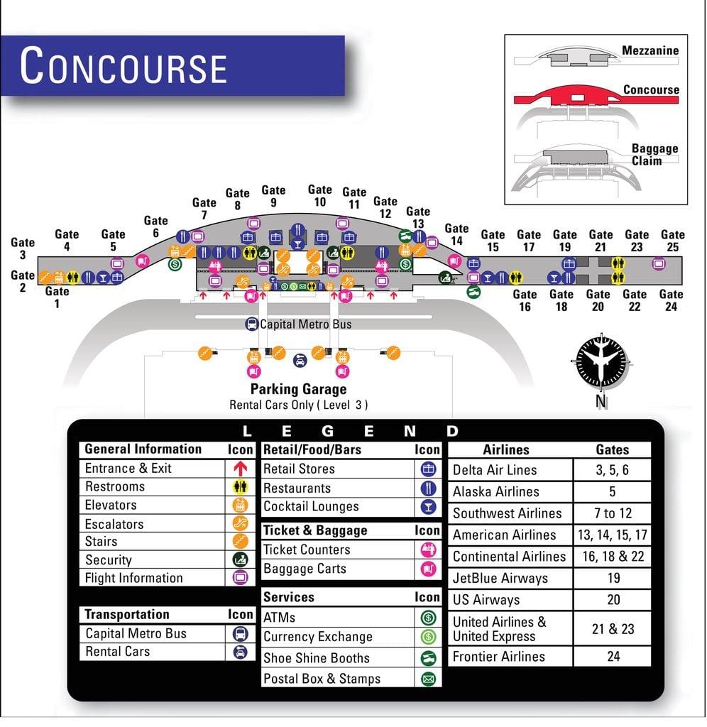 Austin Bergstrom kaart