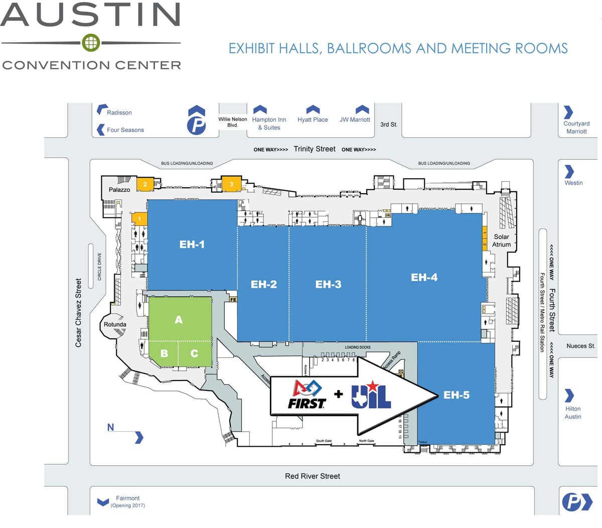 kaart Austin convention center