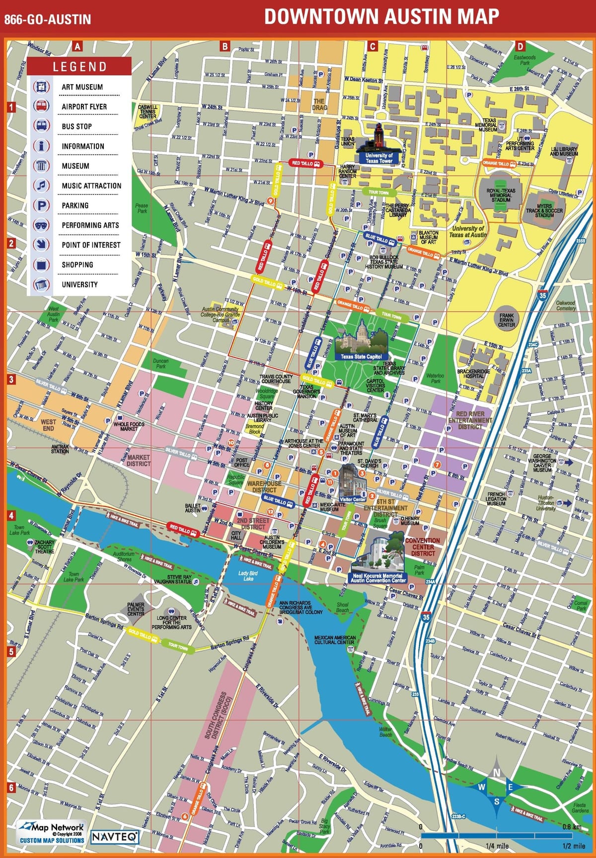 Austin tourist map