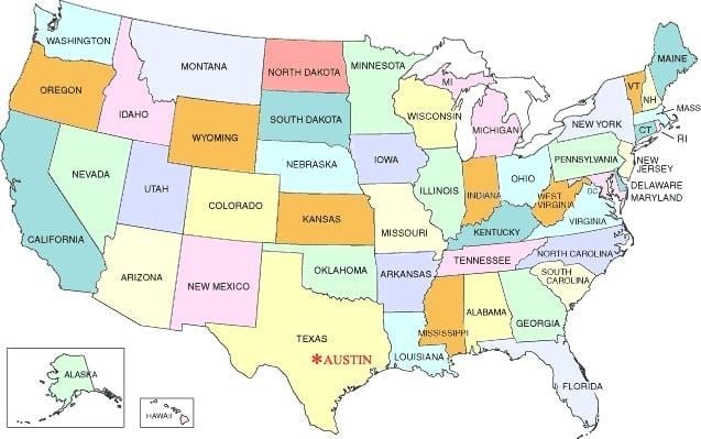 Austin usa kaart