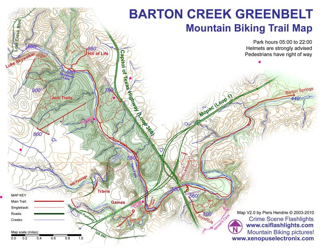 greenbelt kaart Austin